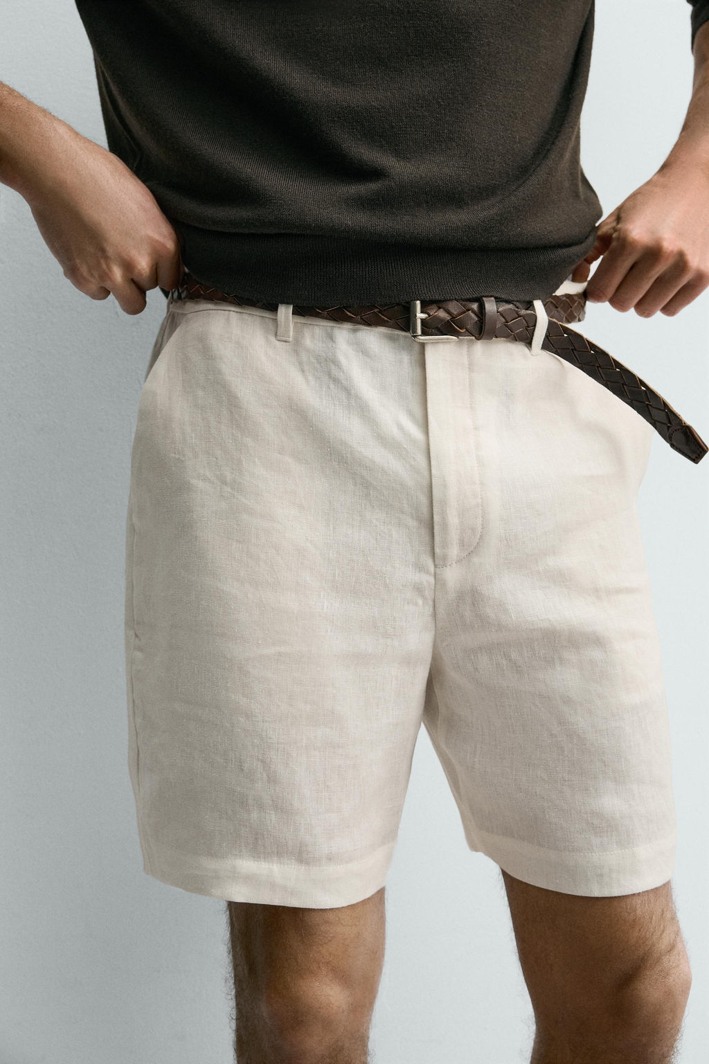 BERMUDA REGULAR FIT 100% LINO / Blanco