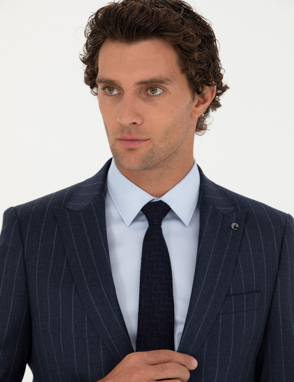 Темно-синий приталенный костюм - Cacharel фото 2