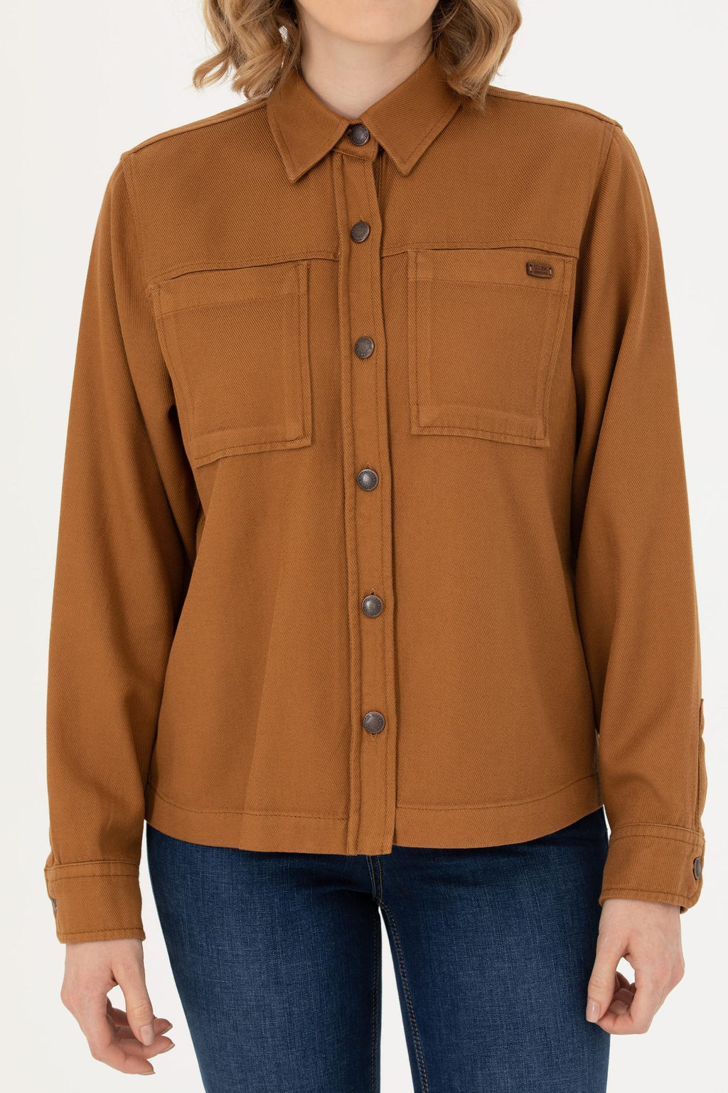 Женская рубашка с длинным рукавом кокосового цвета - U.s. polo assn фото 19