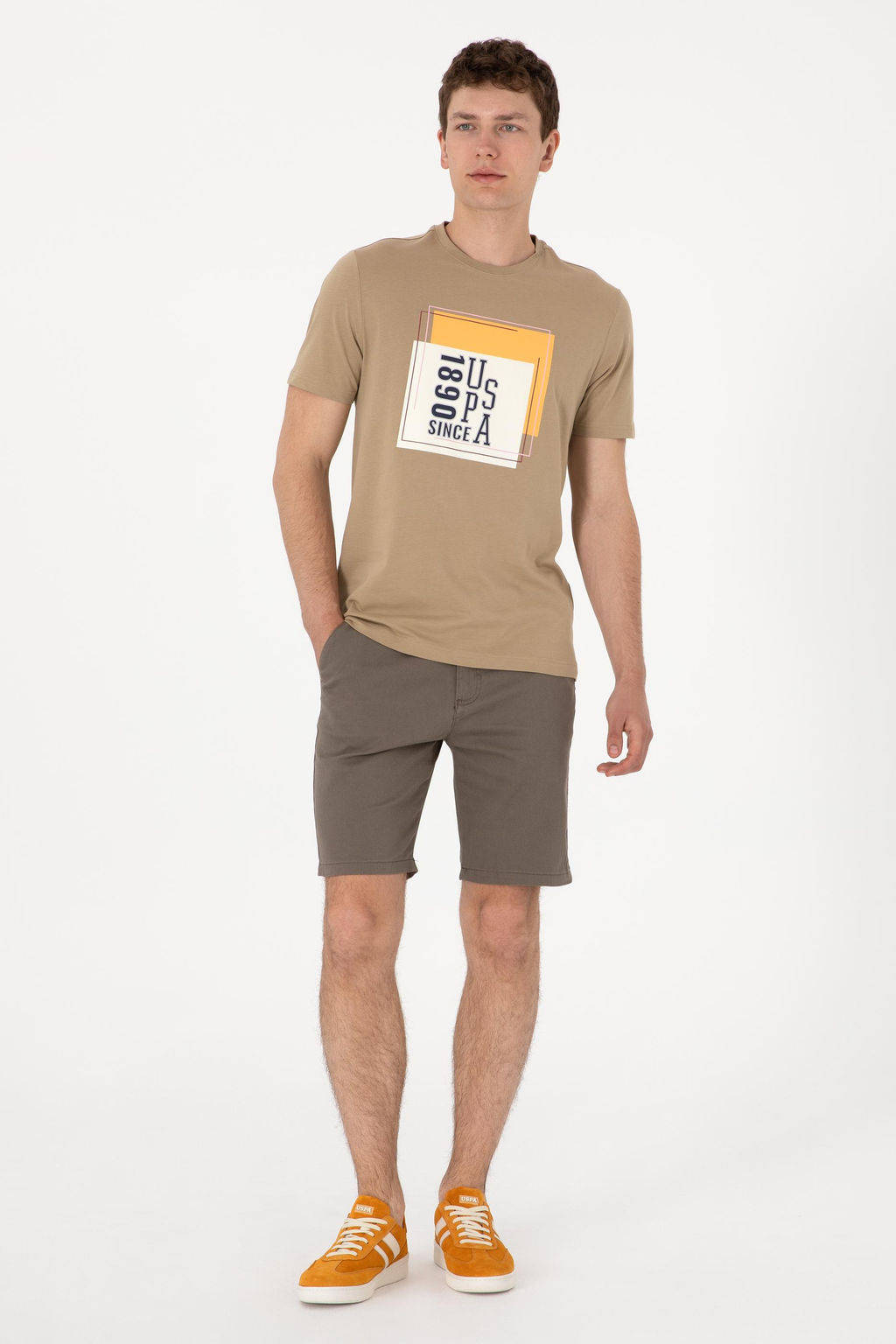 Erkek Regular Fit Bisiklet Yaka Haki Ti__rt Sepette S_rpriz _ndirim - U.s. polo assn фото 4