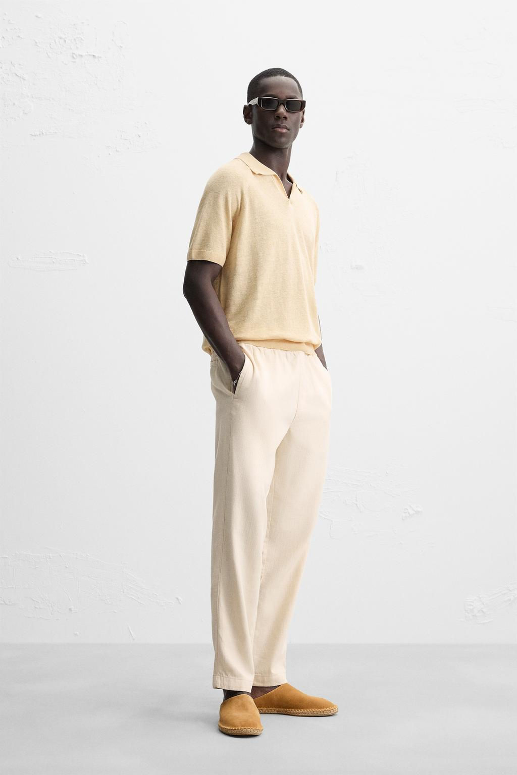 100% LINEN KNIT POLO SHIRT - Zara фото 4