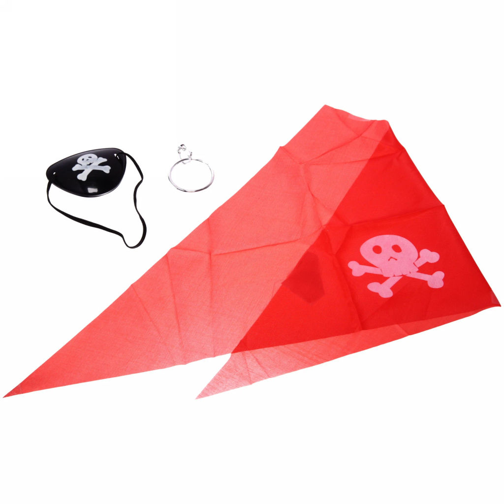 Цена за 4шт. Набор карнавальный "Пират" (бандана, наглазник, серьга)