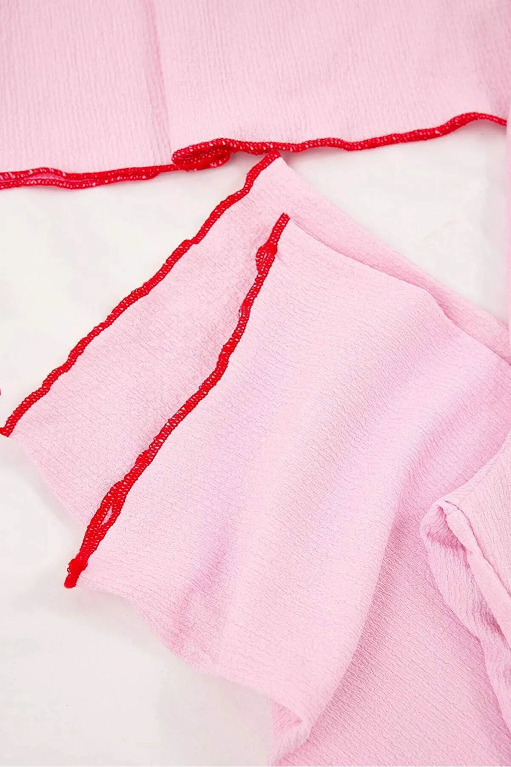 Pembe Kiraz Nak?sl? Cepli Baby Overloklu Burumcuk Dokulu Orme Pijama Tak?m? THMSS26PT00018 - Trendyolmilla фото 7