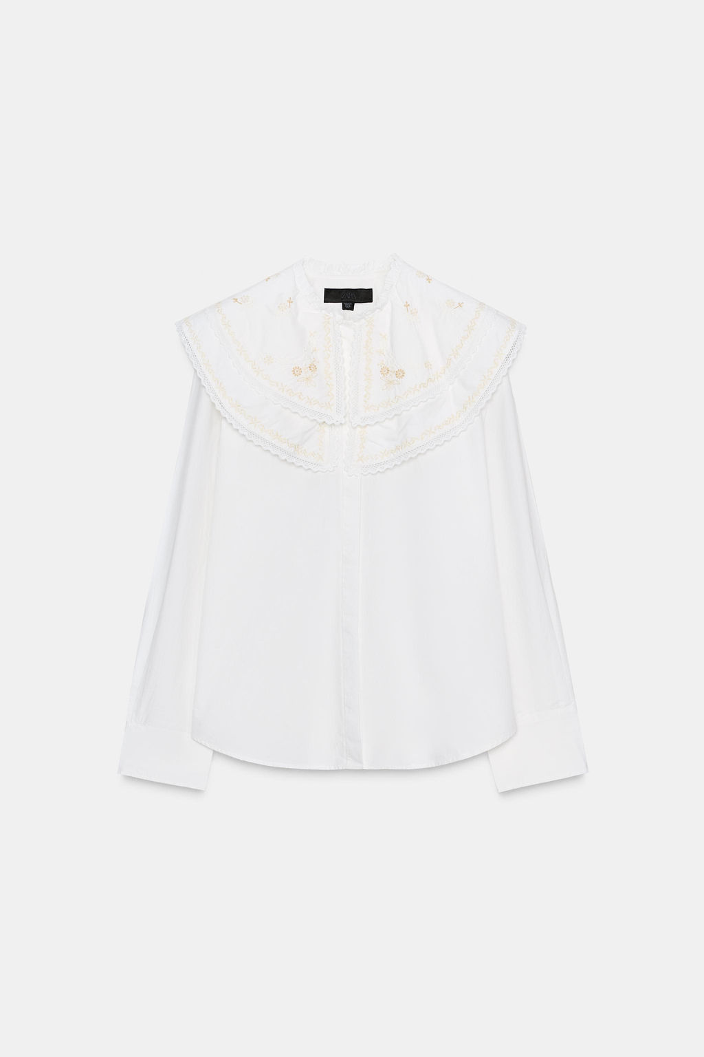 EMBROIDERED POPLIN SHIRT WITH PETER PAN COLLAR - Zara фото 4