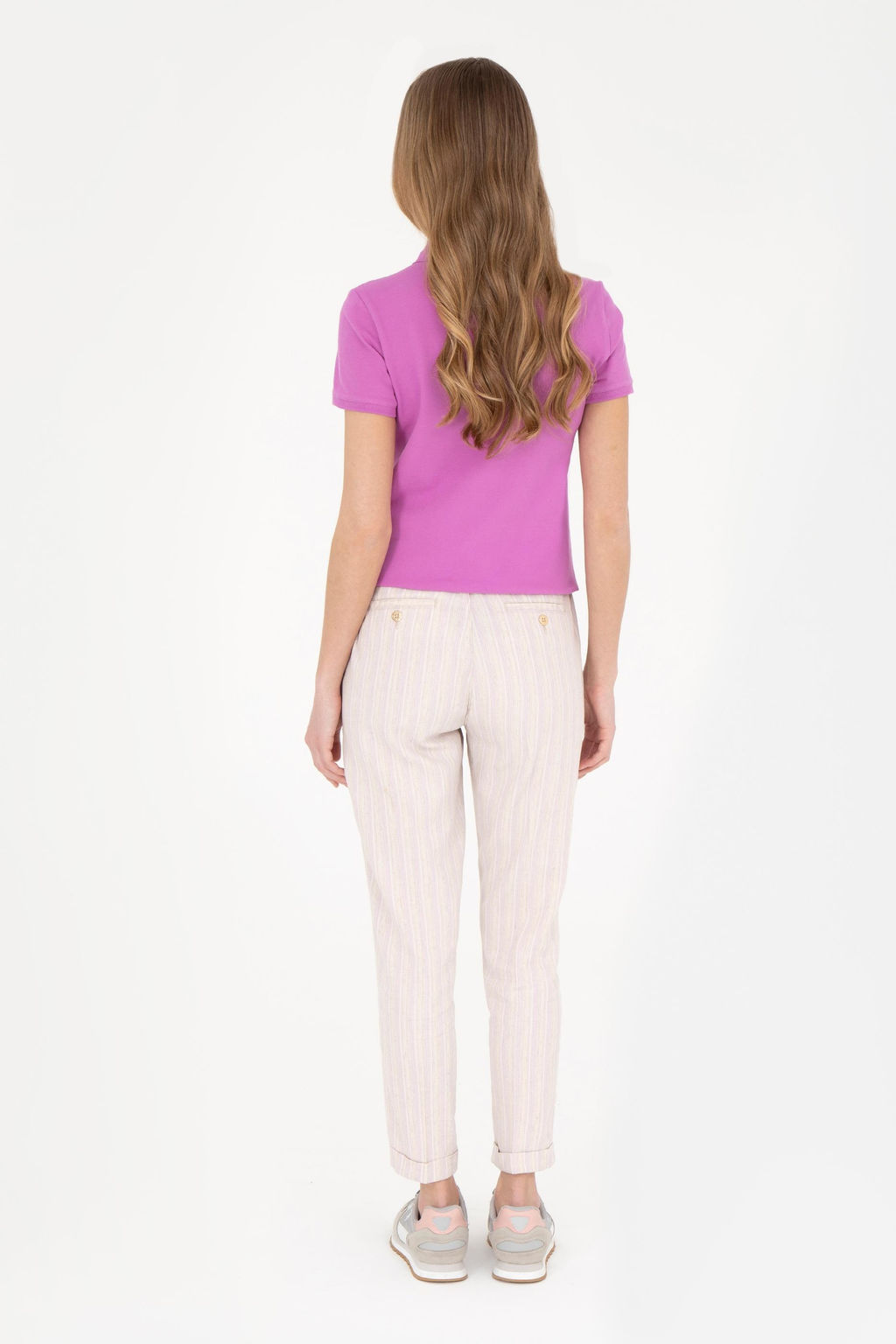 Женские сиреневые брюки из парусины - U.s. polo assn фото 11