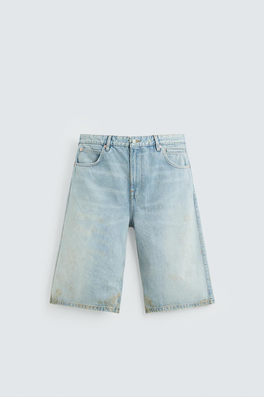 VINTAGE EFFECT BAGGY FIT DENIM BERMUDA SHORTS - Zara фото 6