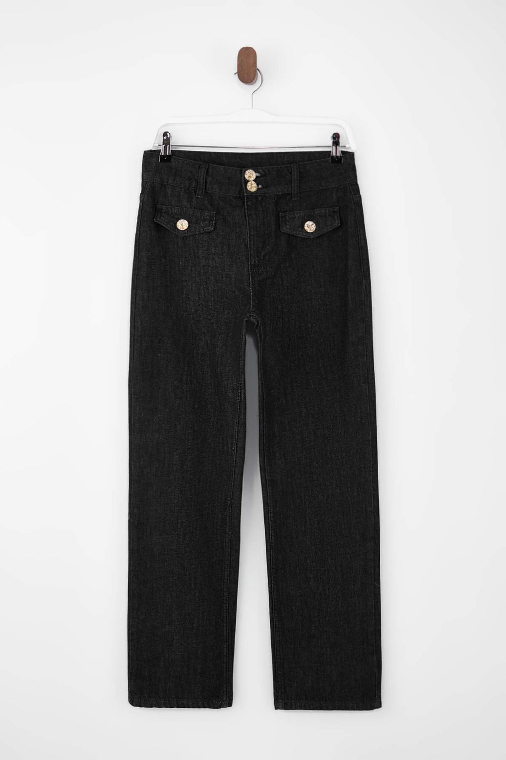 Limited Edition Siyah Y_ksek Bel Tam Boy %100 Pamuk Straight Jeans TWOSS26JE00078 - Trendyolmilla фото 2