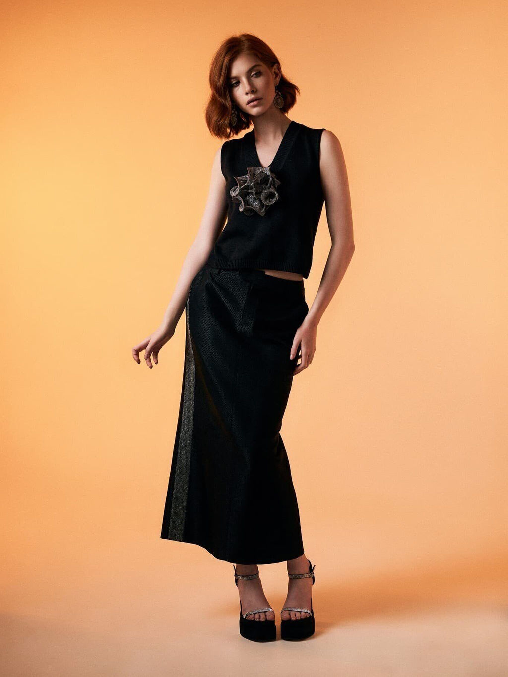 N2416 юбка женская черный - Mozart фото 6