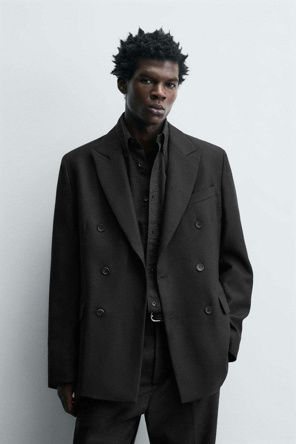 LIMITED EDITION WOOL BLEND DOUBLE-BREASTED SUIT BLAZER - Zara фото 2