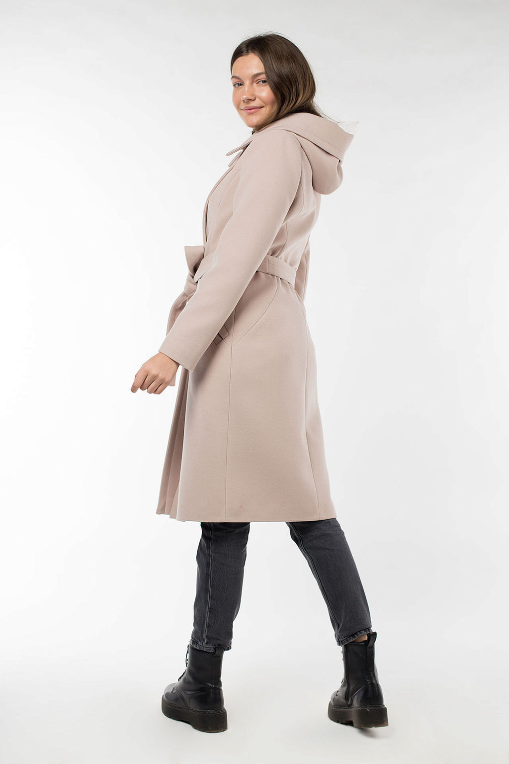 01-10066 Пальто женское демисезонное (пояс) - El podio фото 6