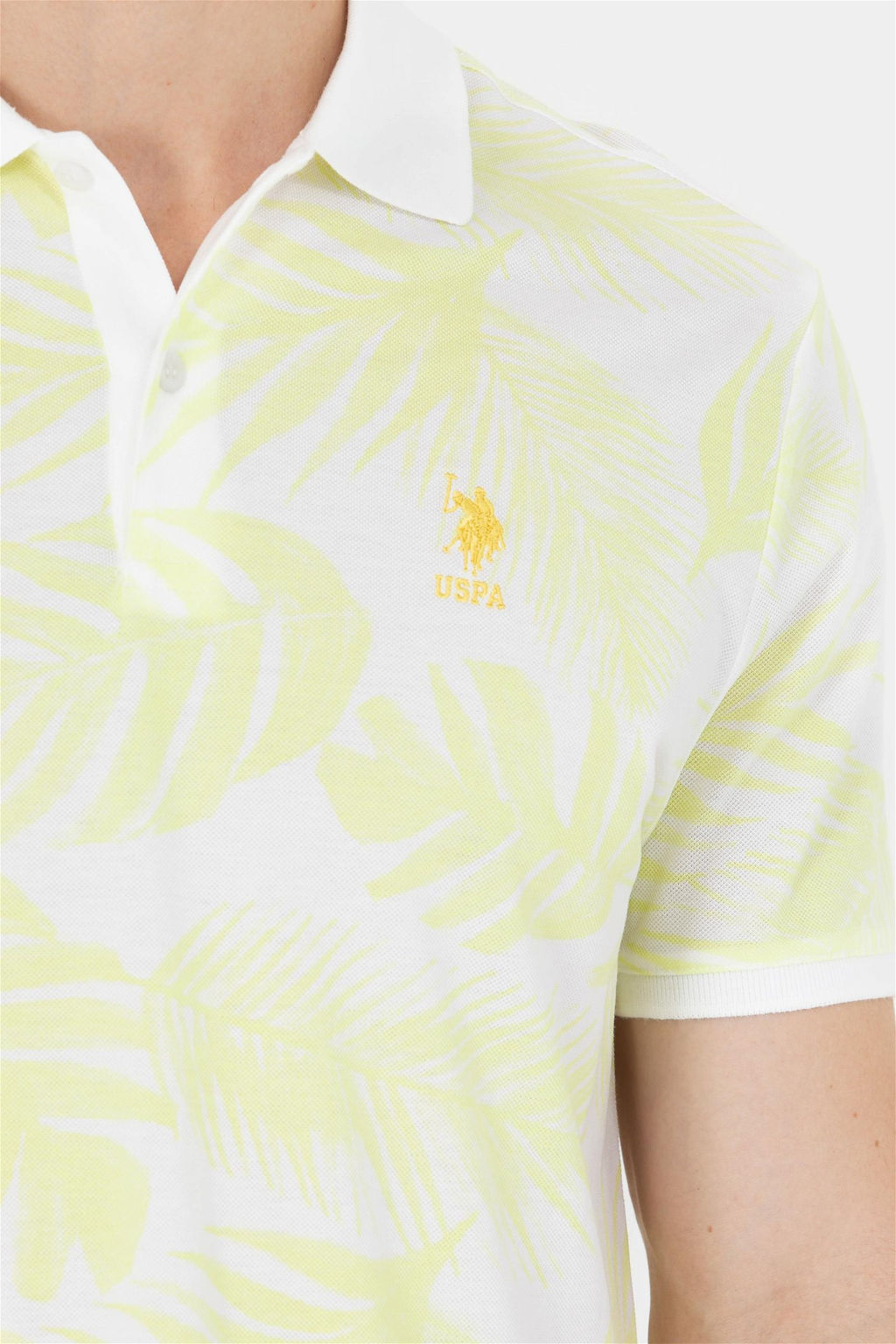 U. S. Polo Assn Мужская светло-желтая футболка с воротником-поло - U.s. polo assn фото 14