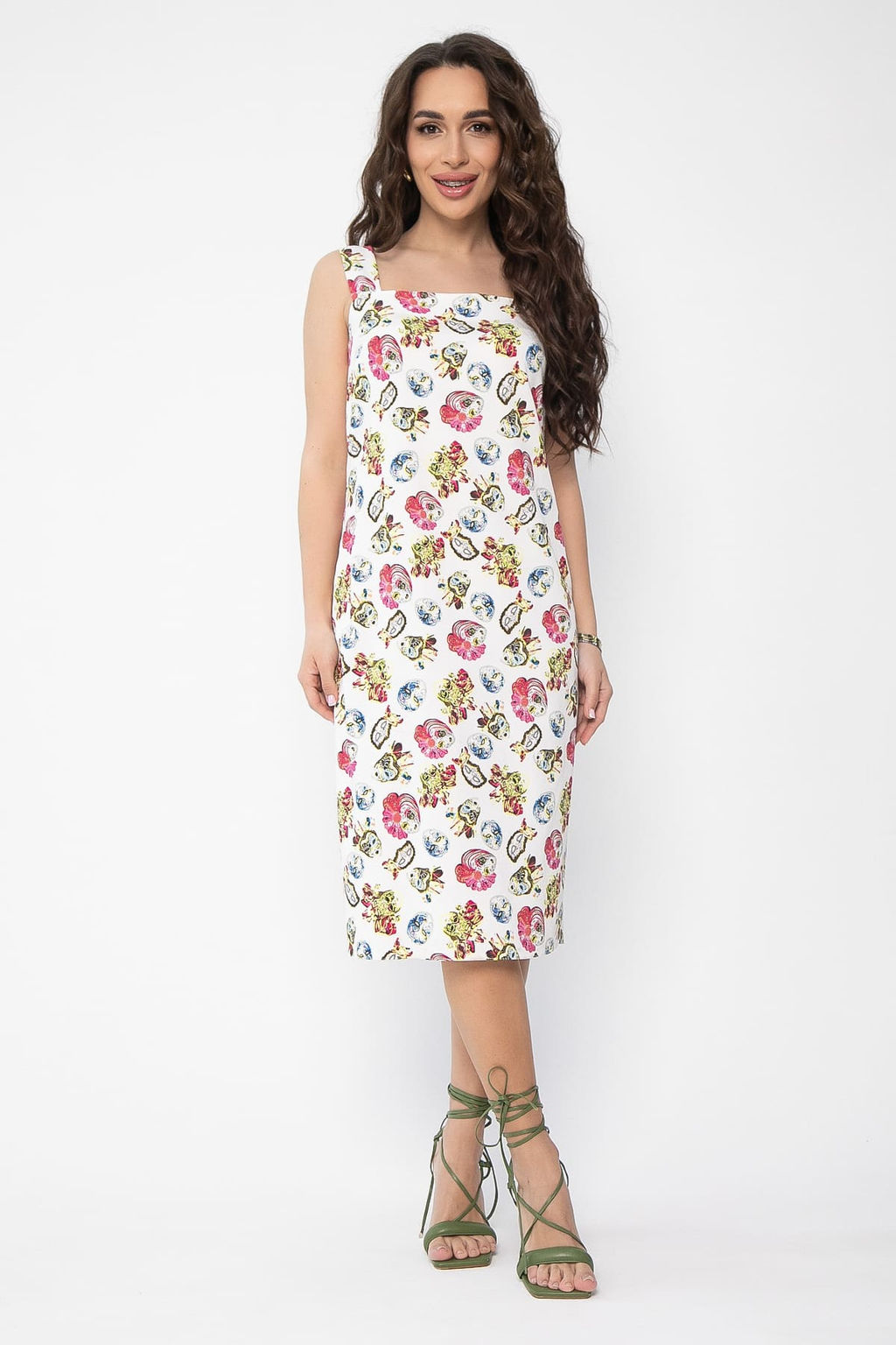 Платье Цветочные узоры (белое) П13504-30М
