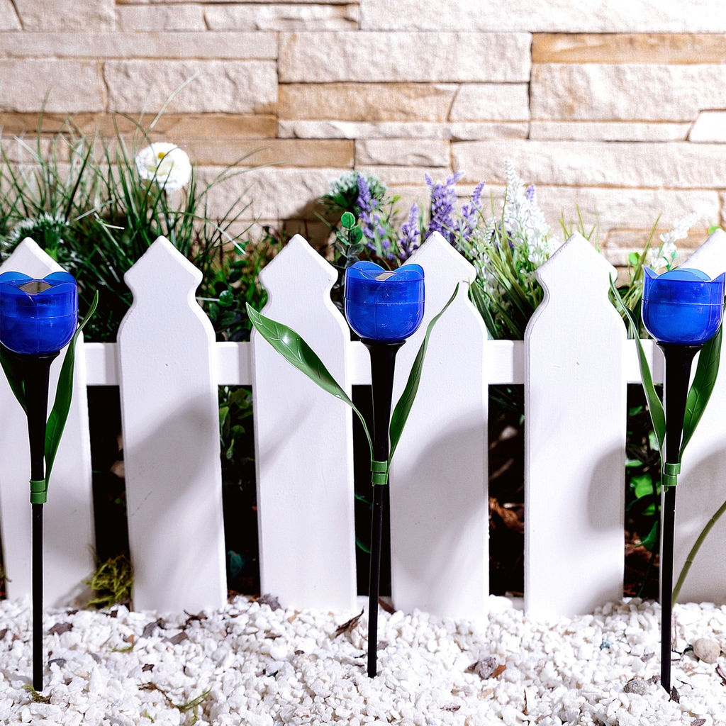 USL-C-454/PT305 BLUE TULIP Садовый светильник на солнечной батарее "Синий тюльпан". Белый свет. 1*LR аккумулятор в/к. IP44. TM Uniel.