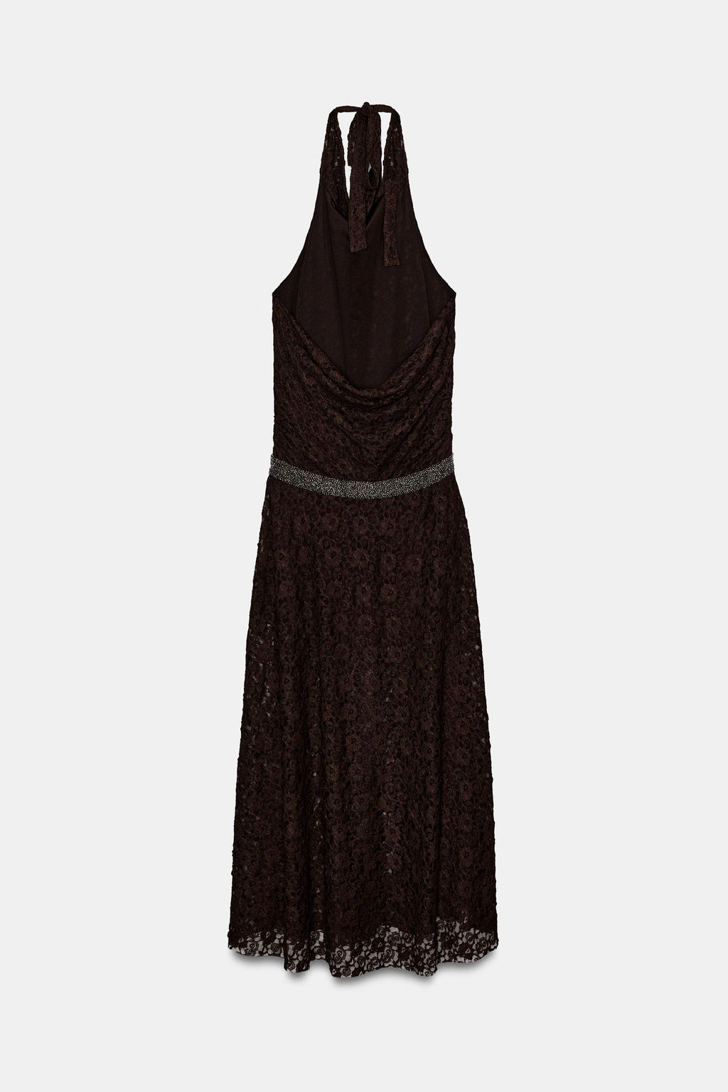 HALTERNECK LACE DRESS WITH SPARKLES - Zara фото 13