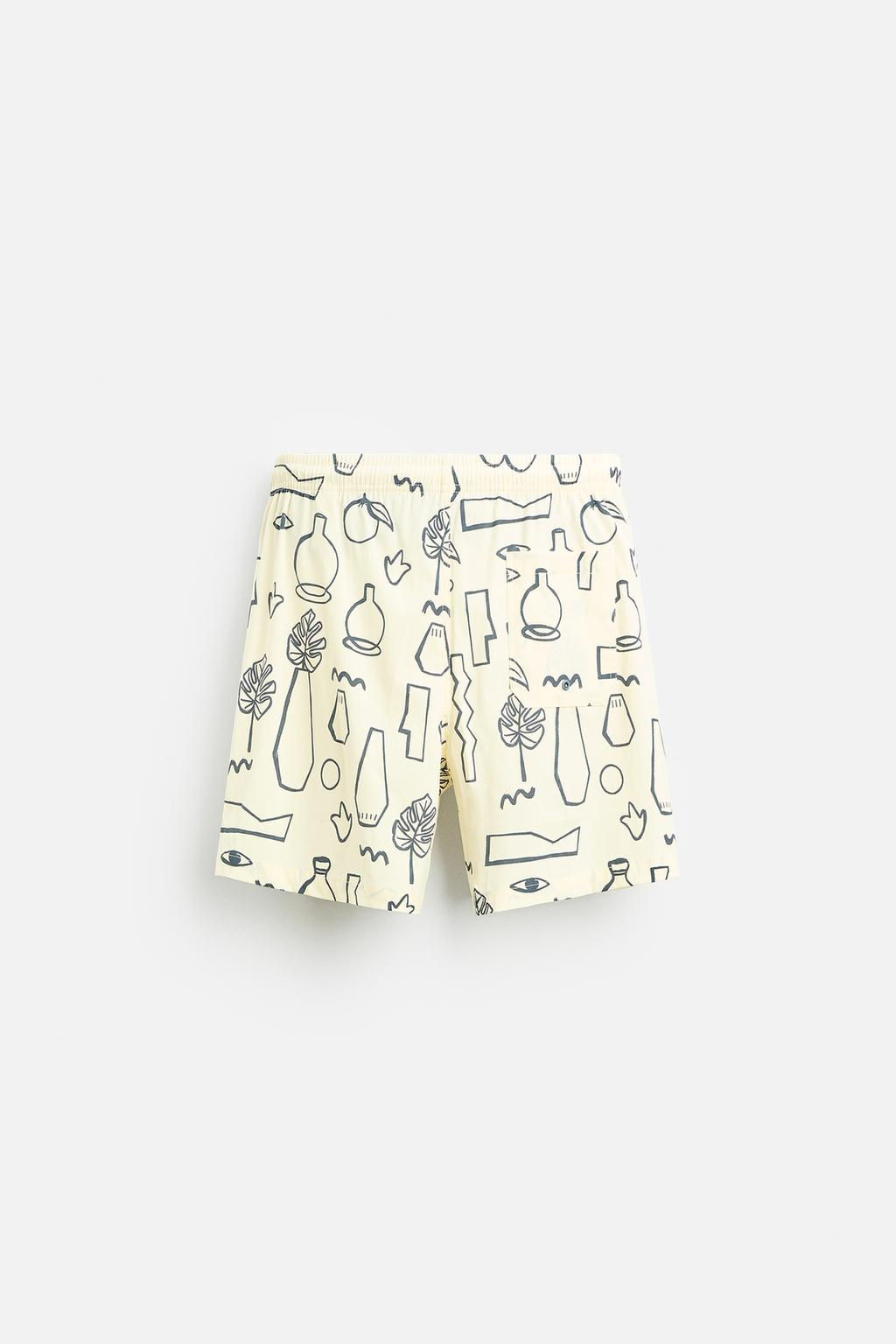 LONG SWIMMING TRUNKS WITH OBJECT PRINT - Zara фото 2
