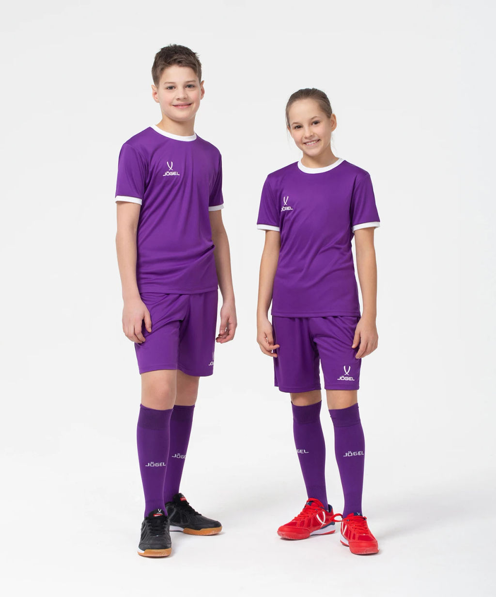 Футболка футбольная JOGEL CAMP Origin, фиолетовый/белый, детский