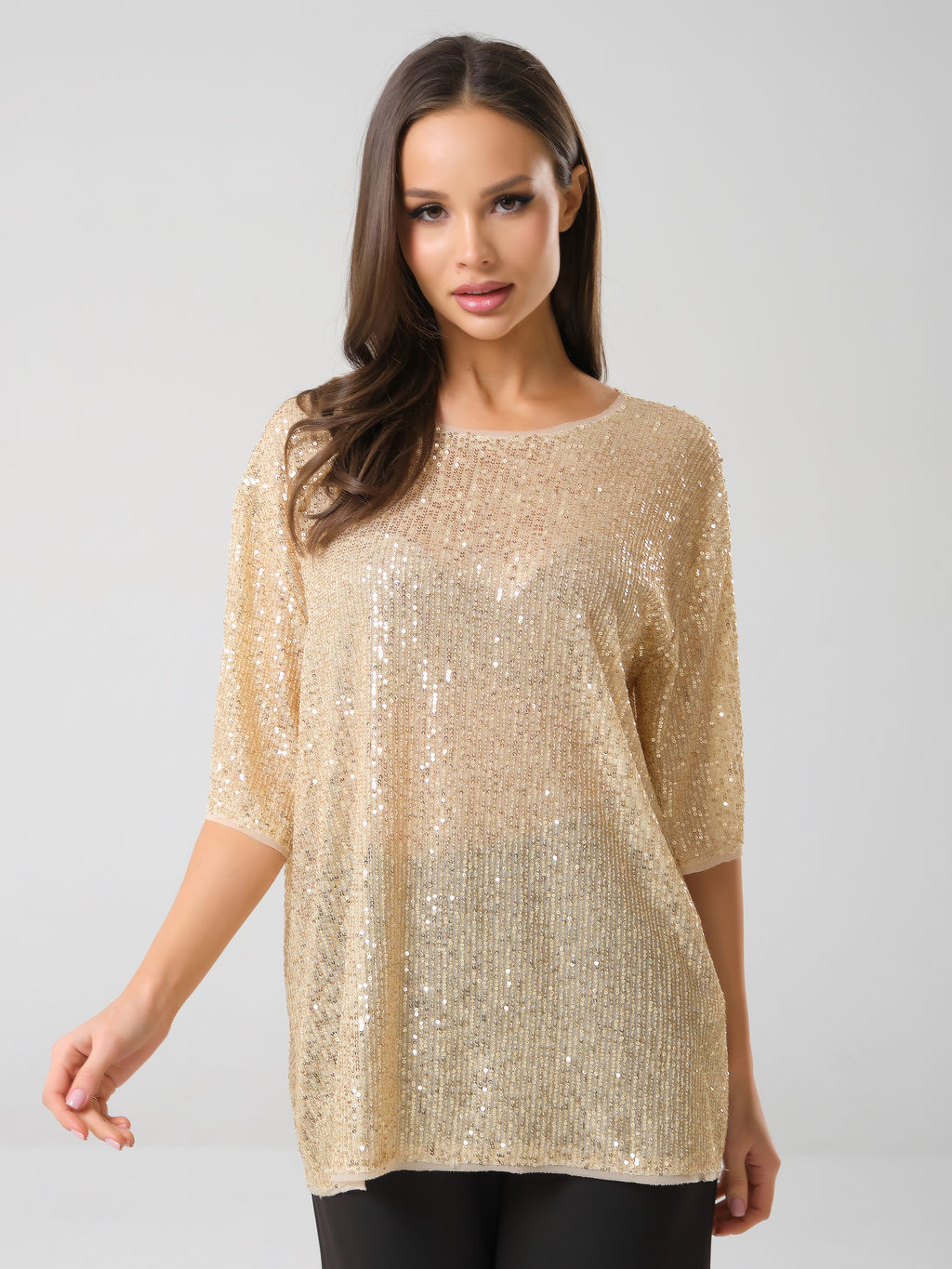 Блузка с пайетками - Stilla фото 4