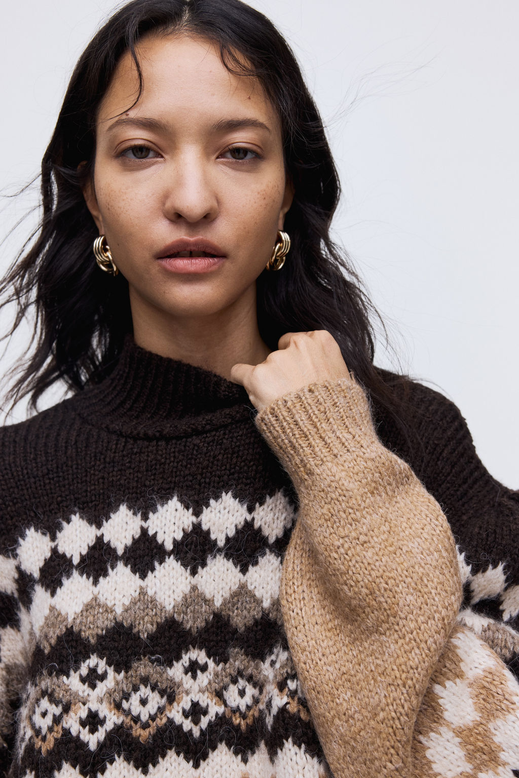 Jersey en punto jacquard con cuello perkins - H&m фото 2