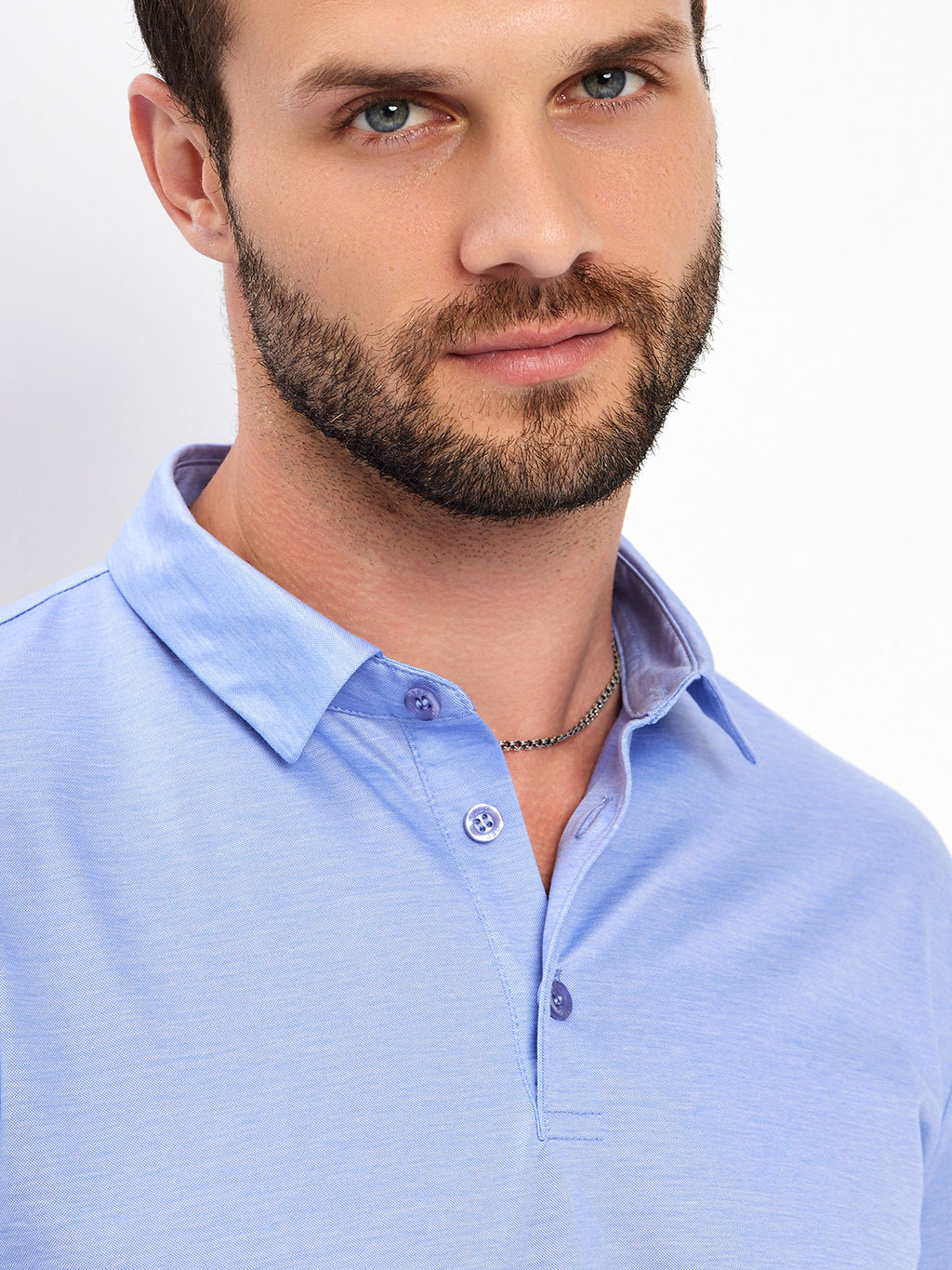 Джемпер мужской с воротником поло GREG G155-PM4-LT1629 (голубой)  фото 8