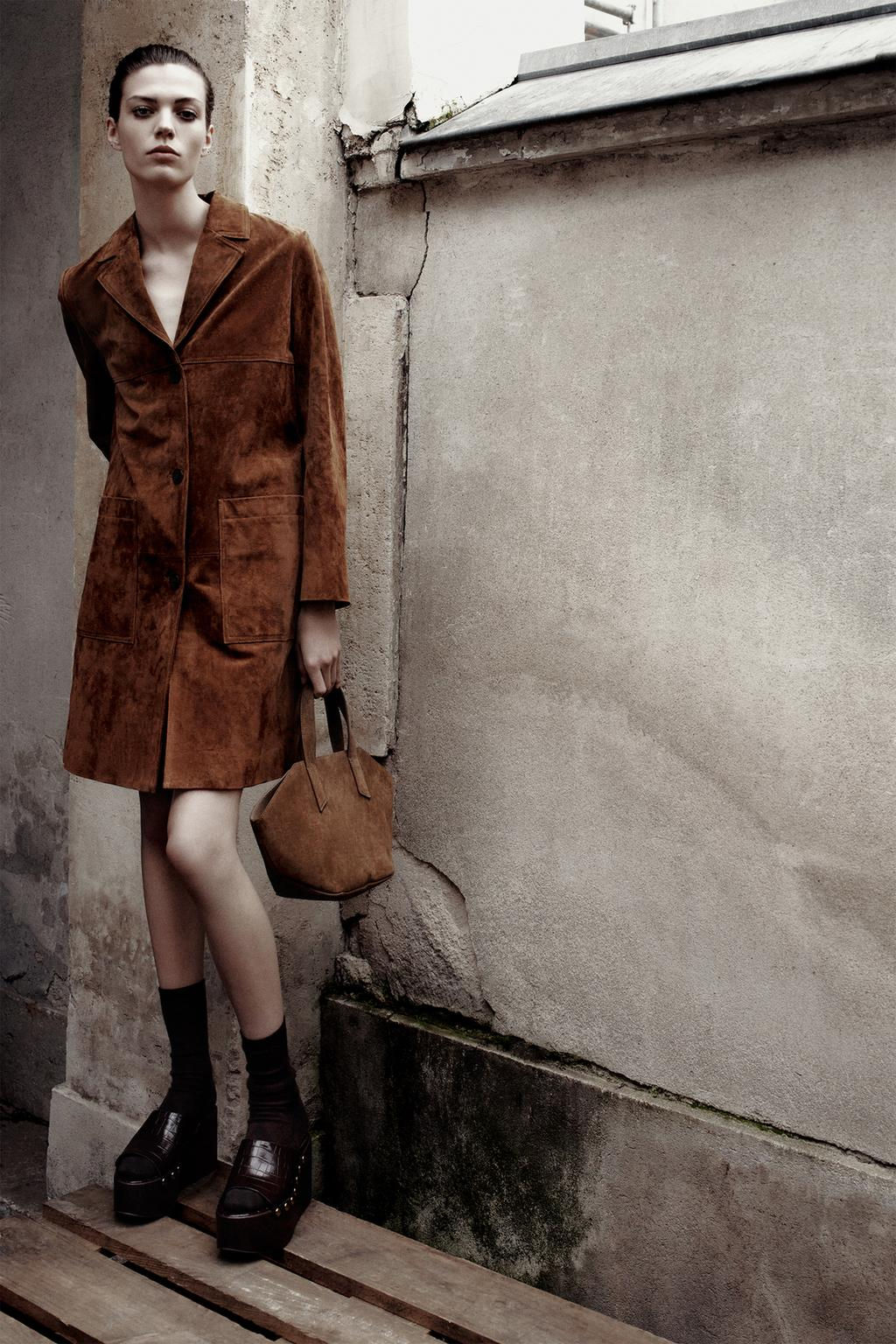 100% SUEDE LEATHER COAT ZW COLLECTION LIMITED EDITION