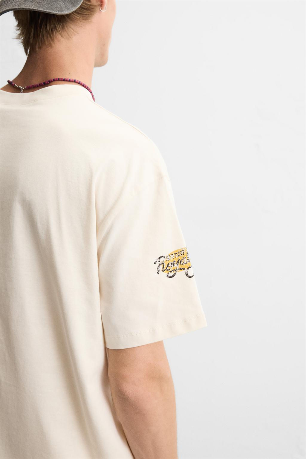 CONTRAST PRINTED T-SHIRT - Zara фото 5