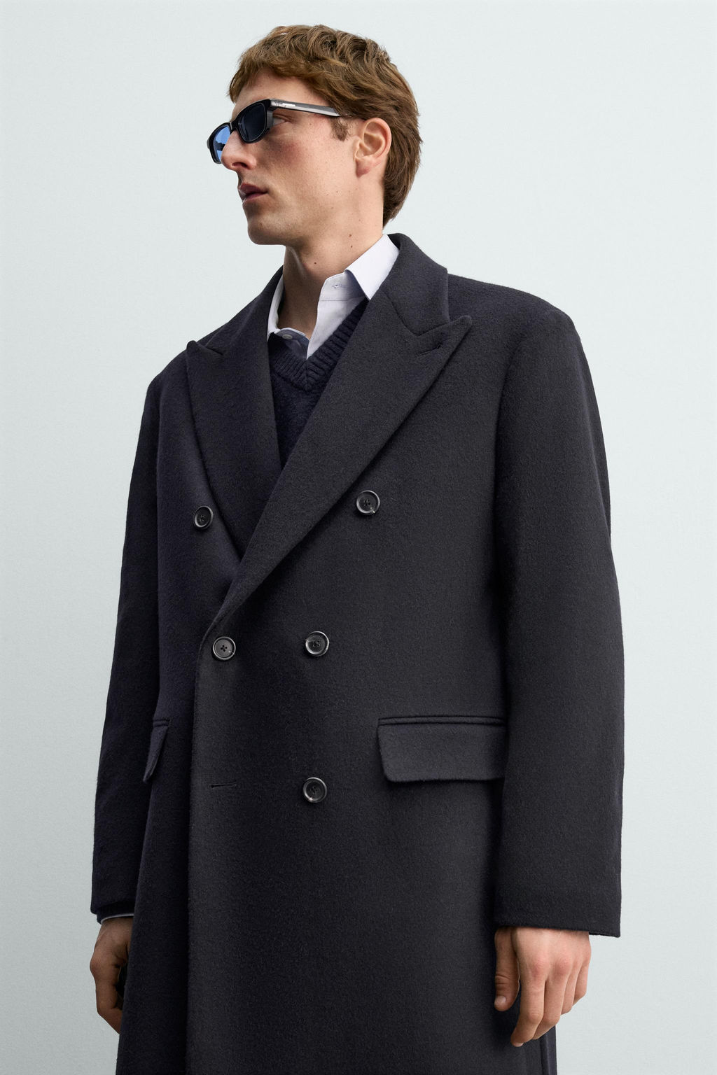 DOUBLE-BREASTED WOOL BLEND COAT AARON LEVINE X ZARA фото 7