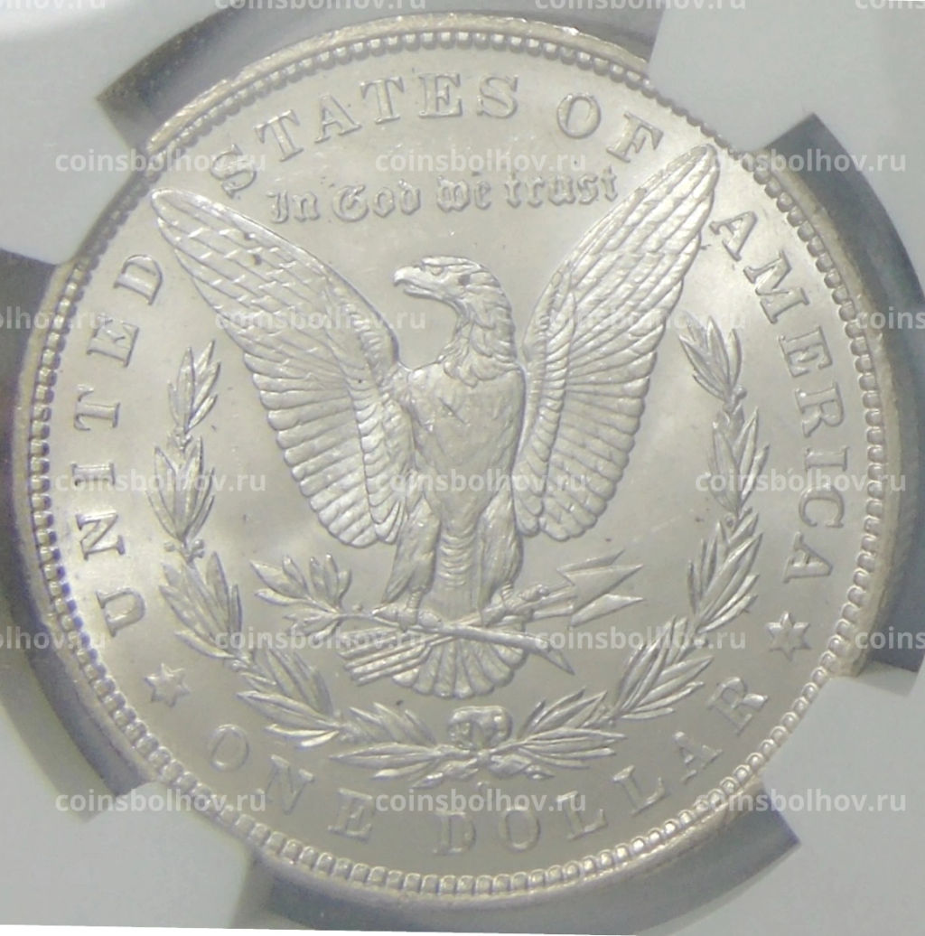 1 доллар 1885 года О США Доллар Моргана (в слабе NGC MS 63)