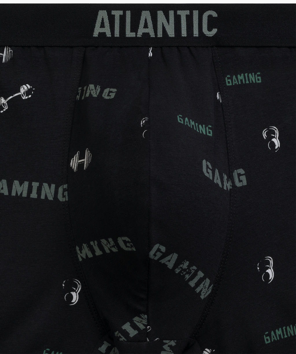 ATLANTIC 3MH-223 Трусы шорты Gym - набор 3 шт. черный + черный + светлый хаки  фото 4