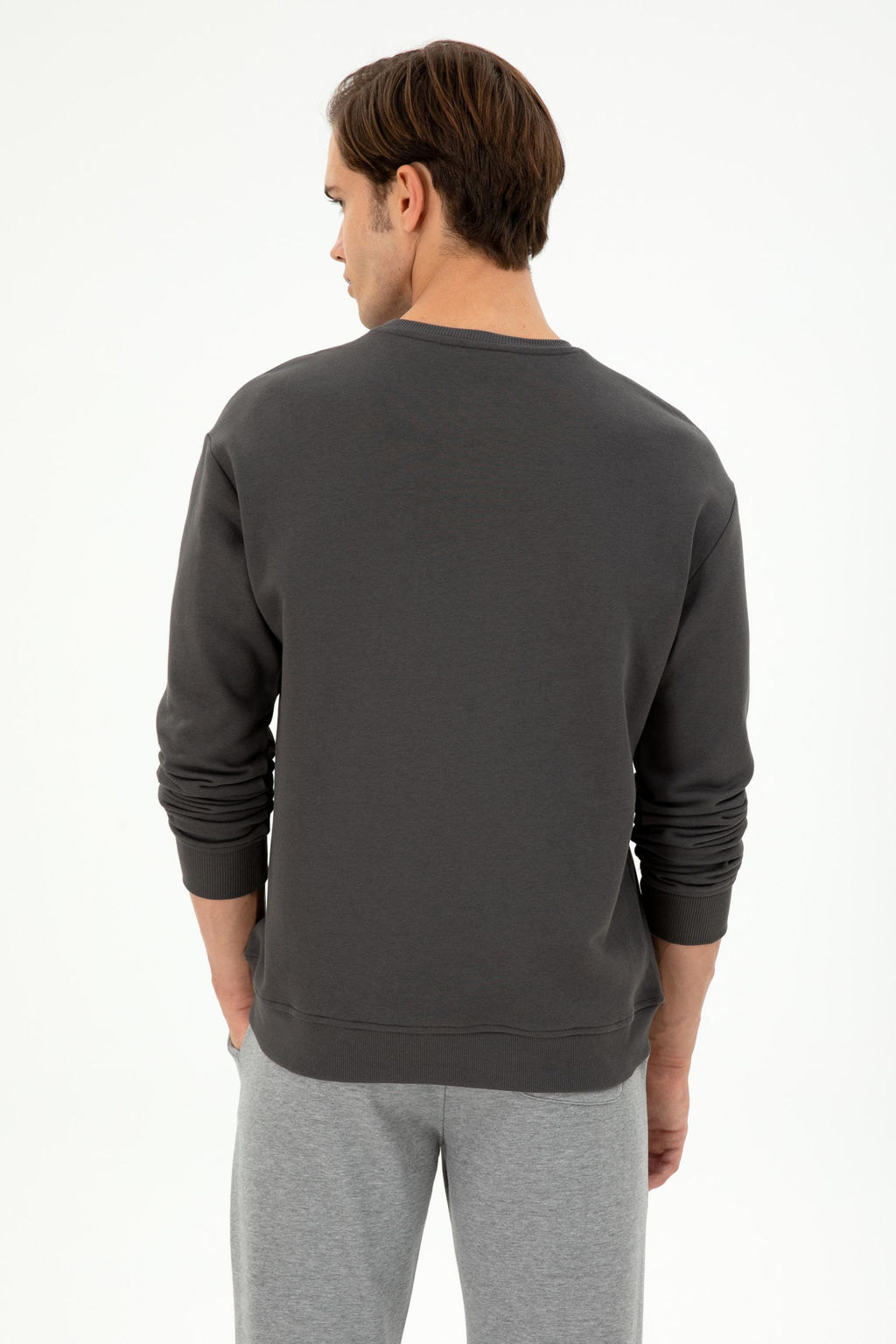 Erkek Antrasit Basic Sweatshirt