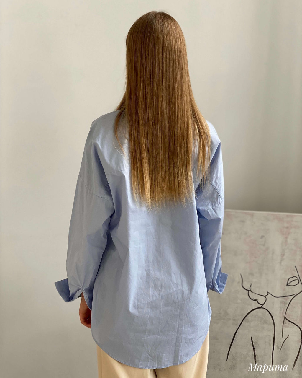 Рубашка Марита (голубой) - Nadi bordo фото 5