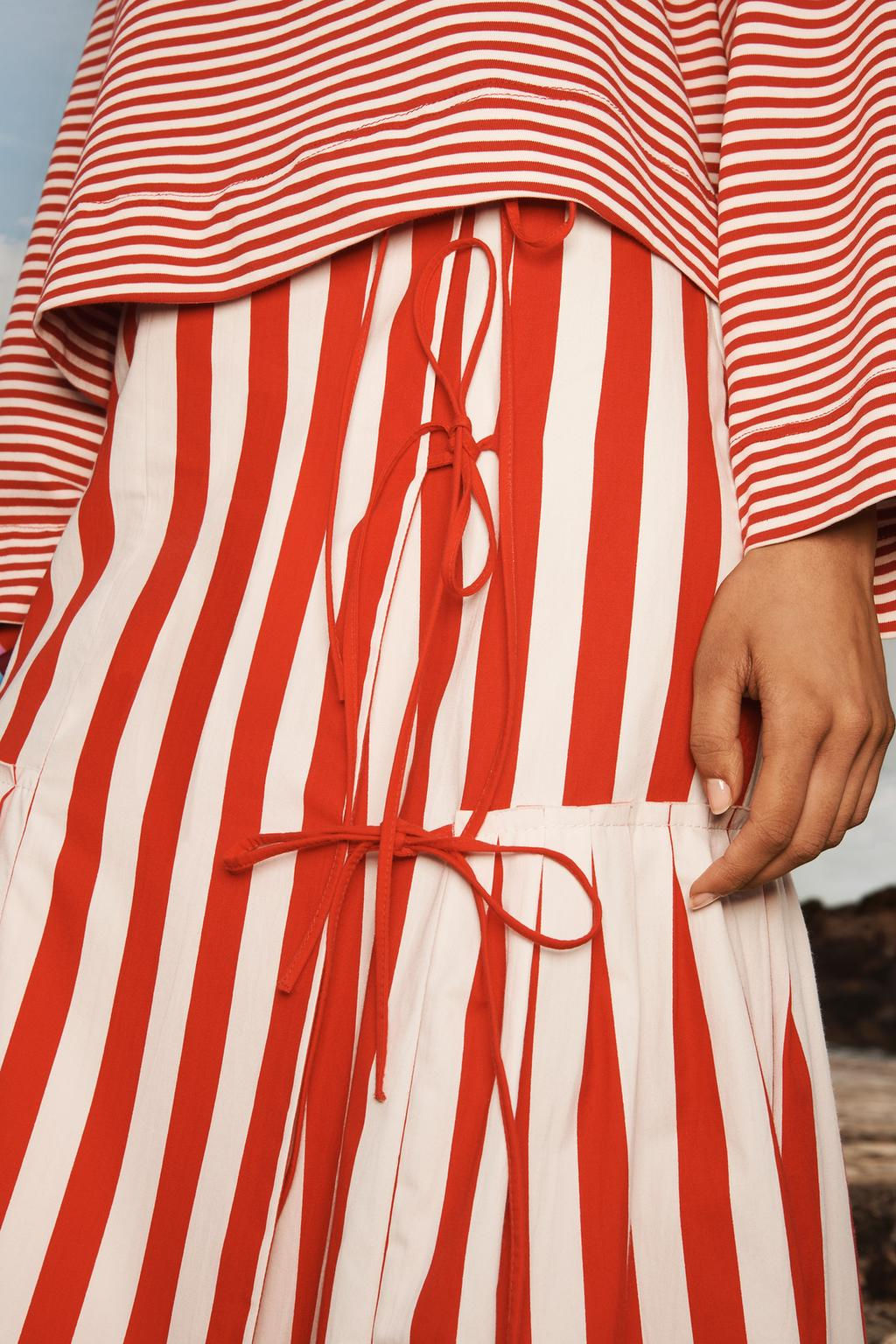 LIMITED EDITION STRIPED MIDI SKIRT - Zara фото 3