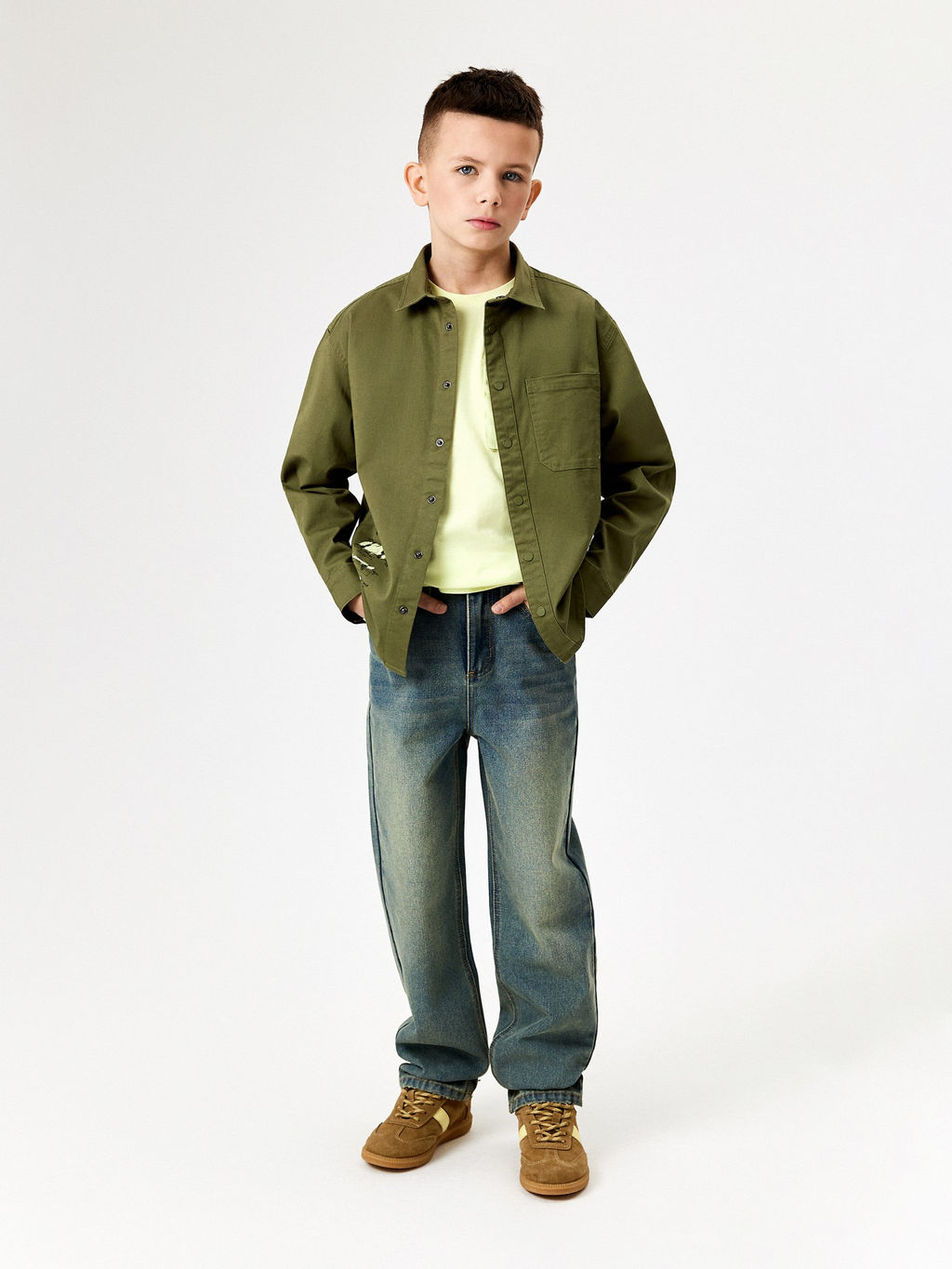 ACOOLA / Сорочка верхняя детская для мальчиков Pardus хаки  фото 5