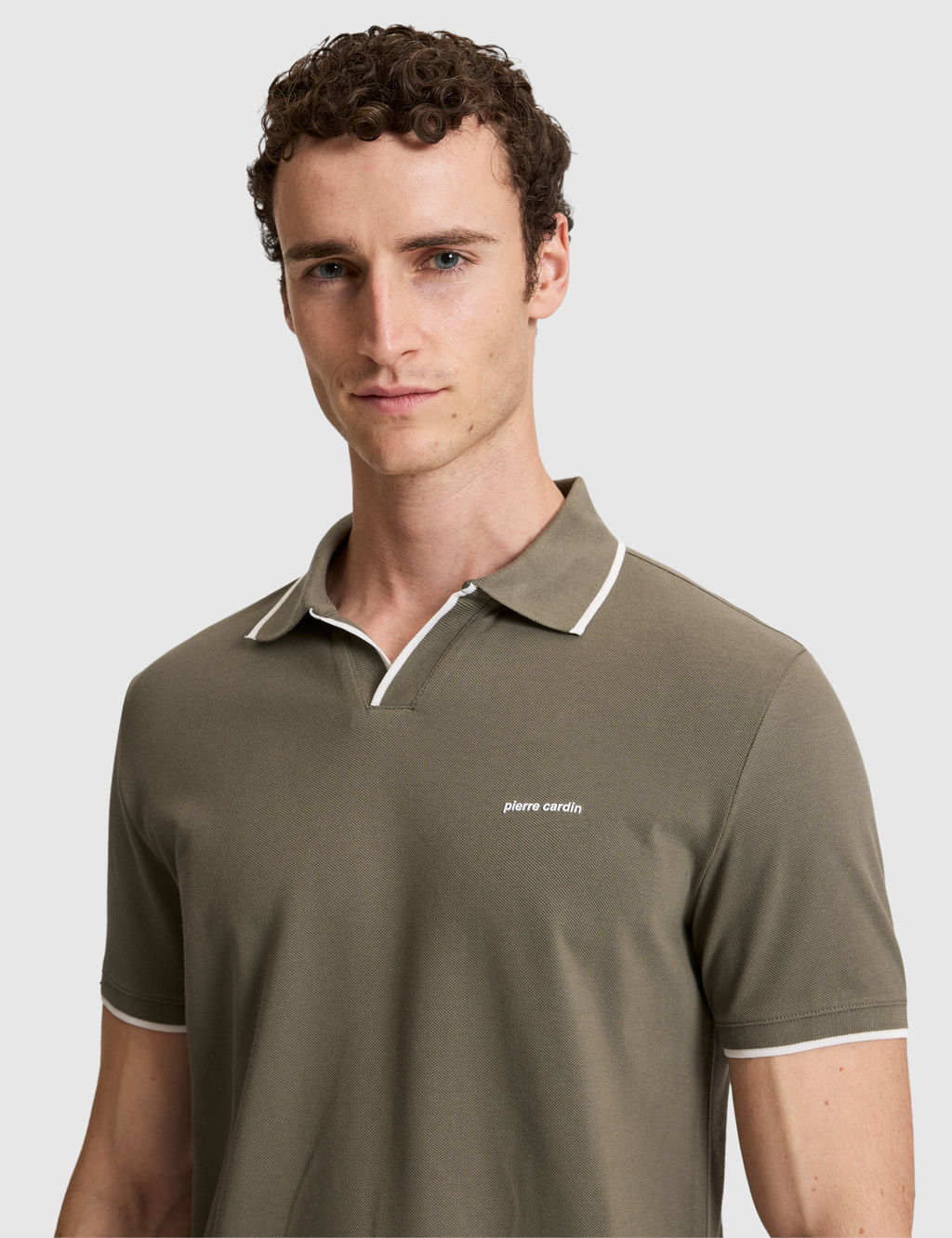 Haki Slim Fit %100 Pamuk Apa_ Yaka Ti__rt