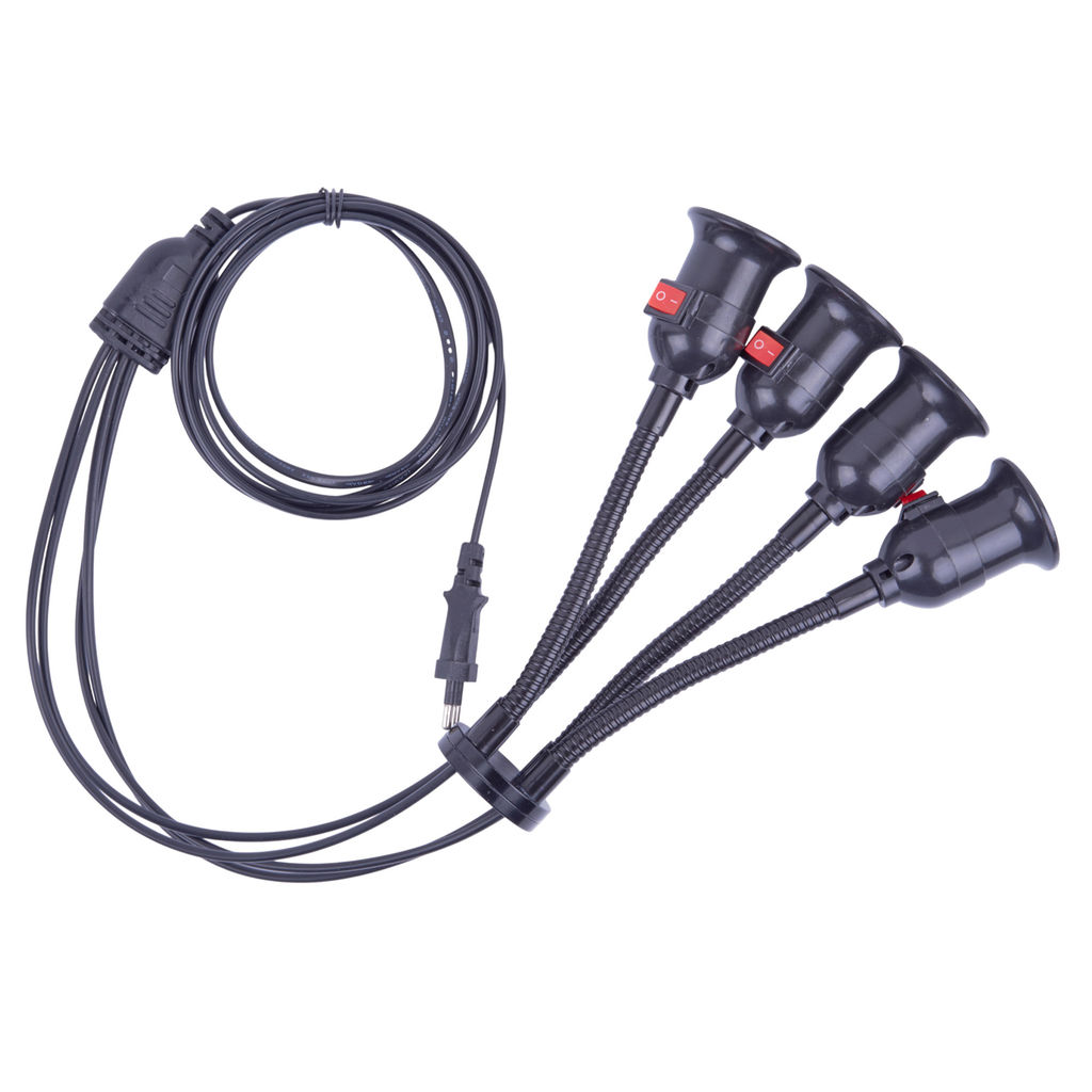 UML-P200 E27x4 BLACK PLANT Светильник напольный для 4-х фитоламп. На штативе. Цоколь E27. Черный. ТМ ФитоЛето