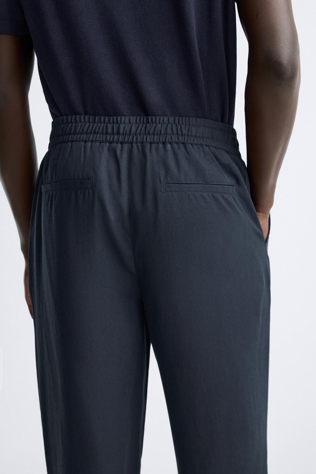 LYOCELL JOGGER WAIST TROUSERS - Zara фото 7