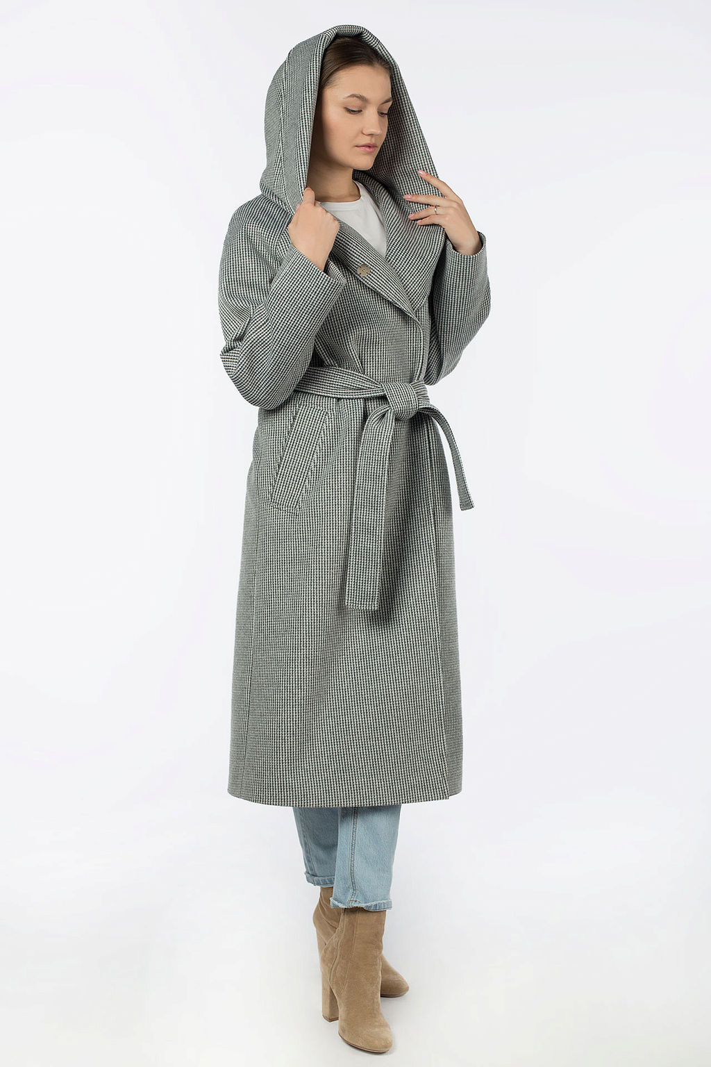 Пальто женское демисезонное (пояс) - El podio фото 2