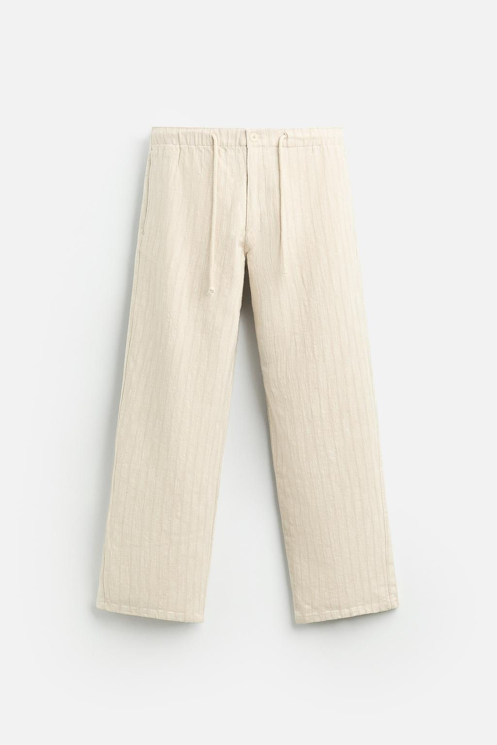 STRIPED TEXTURED TROUSERS - Zara фото 7