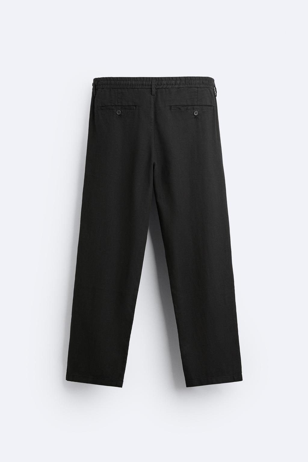 PLEATED COTTON - LINEN TROUSERS - Zara фото 18
