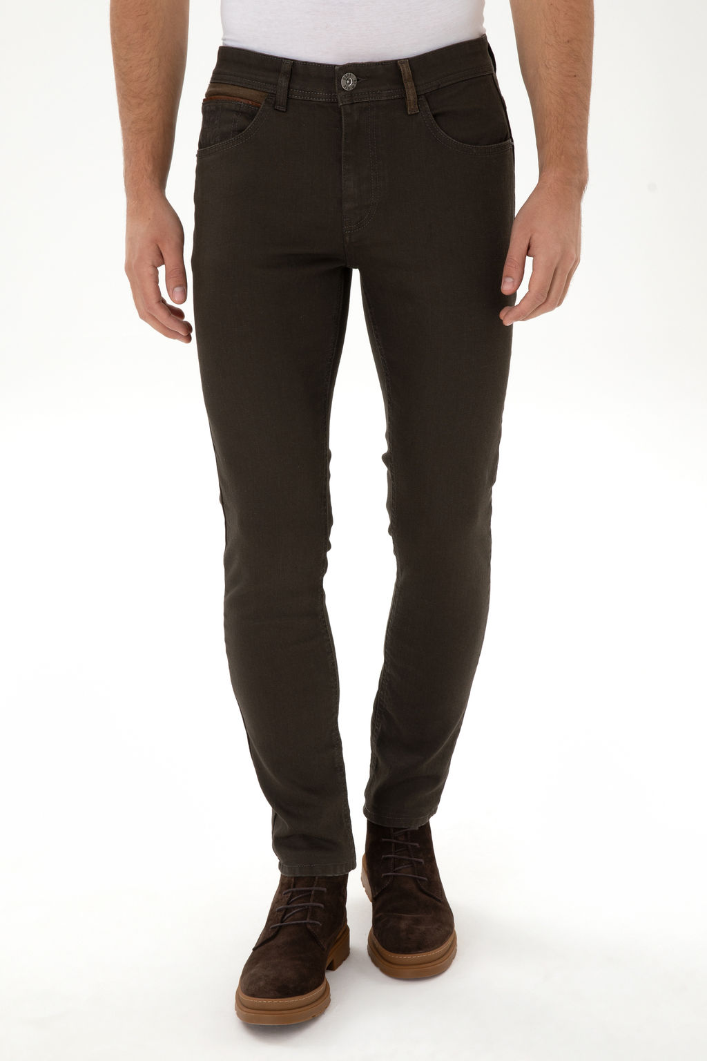 Erkek Kahverengi Slim Fit Jean Pantolon - U.s. polo assn фото 8