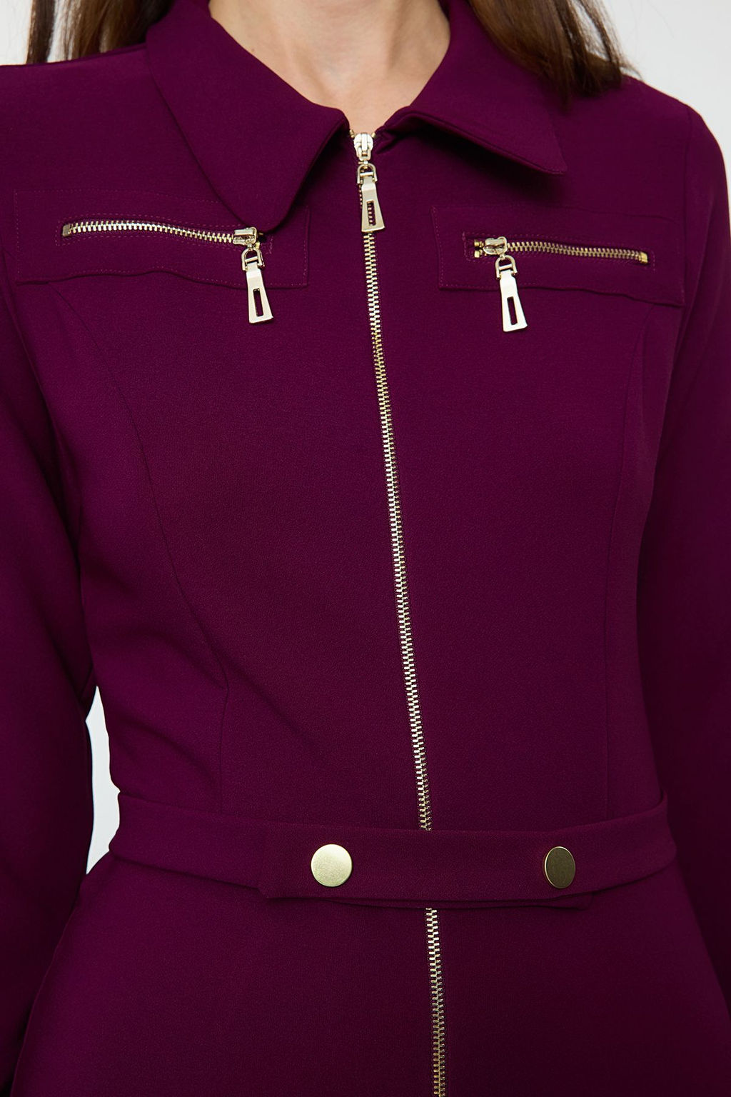 TRENDYOLMILLA Siyah Kemerli Fermuar Detayl? Uzun Tulum TWOAW25TU00013 фото 4