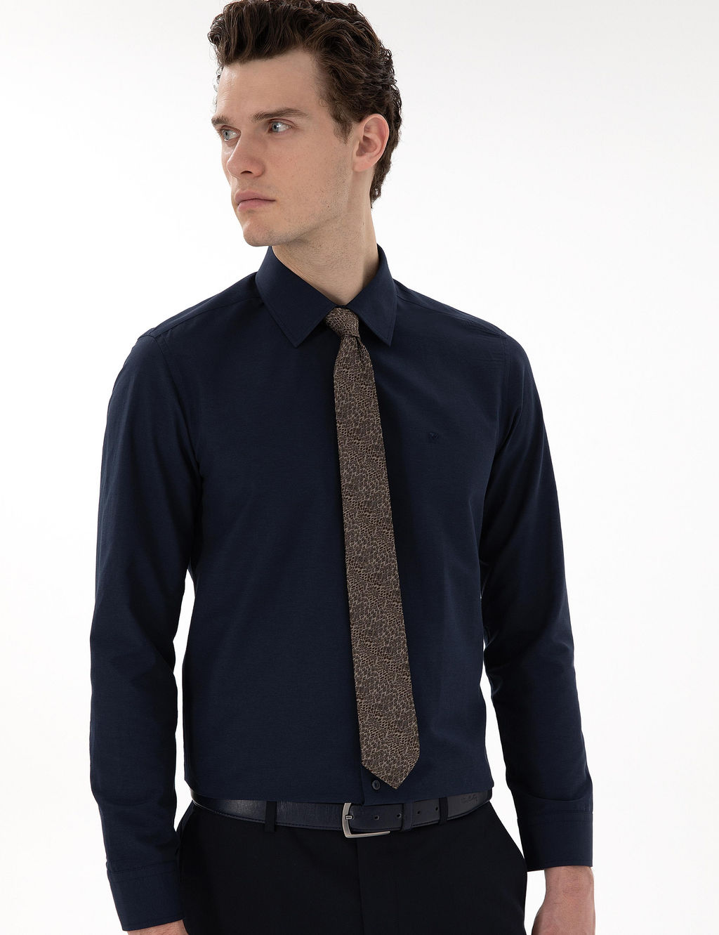 Lacivert Slim Fit Uzun Kollu Klasik Basic G_mlek - Pierre cardin фото 3