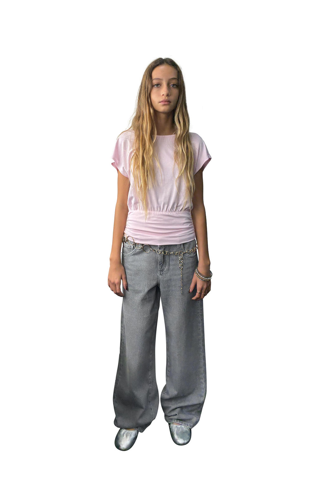 JEANS WIDE LEG / Gris