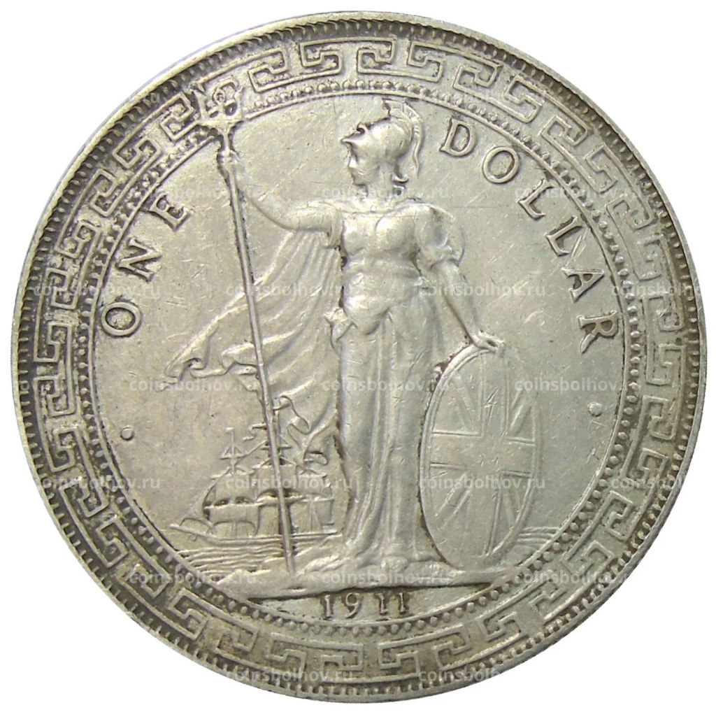 1 доллар 1911 года Великобритания Торговый доллар