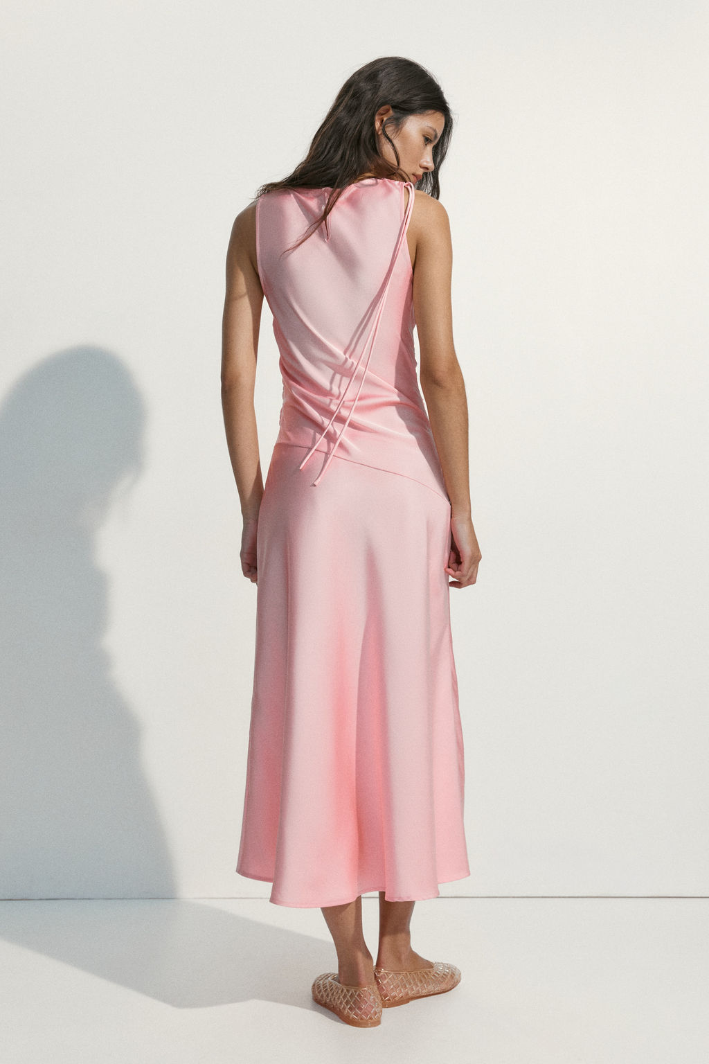 Vestido de sat?n con cord?n de ajuste - H&m фото 6