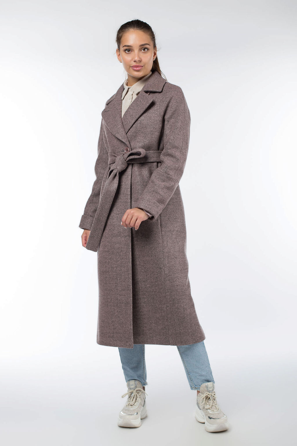 01-09897 Пальто женское демисезонное (пояс)