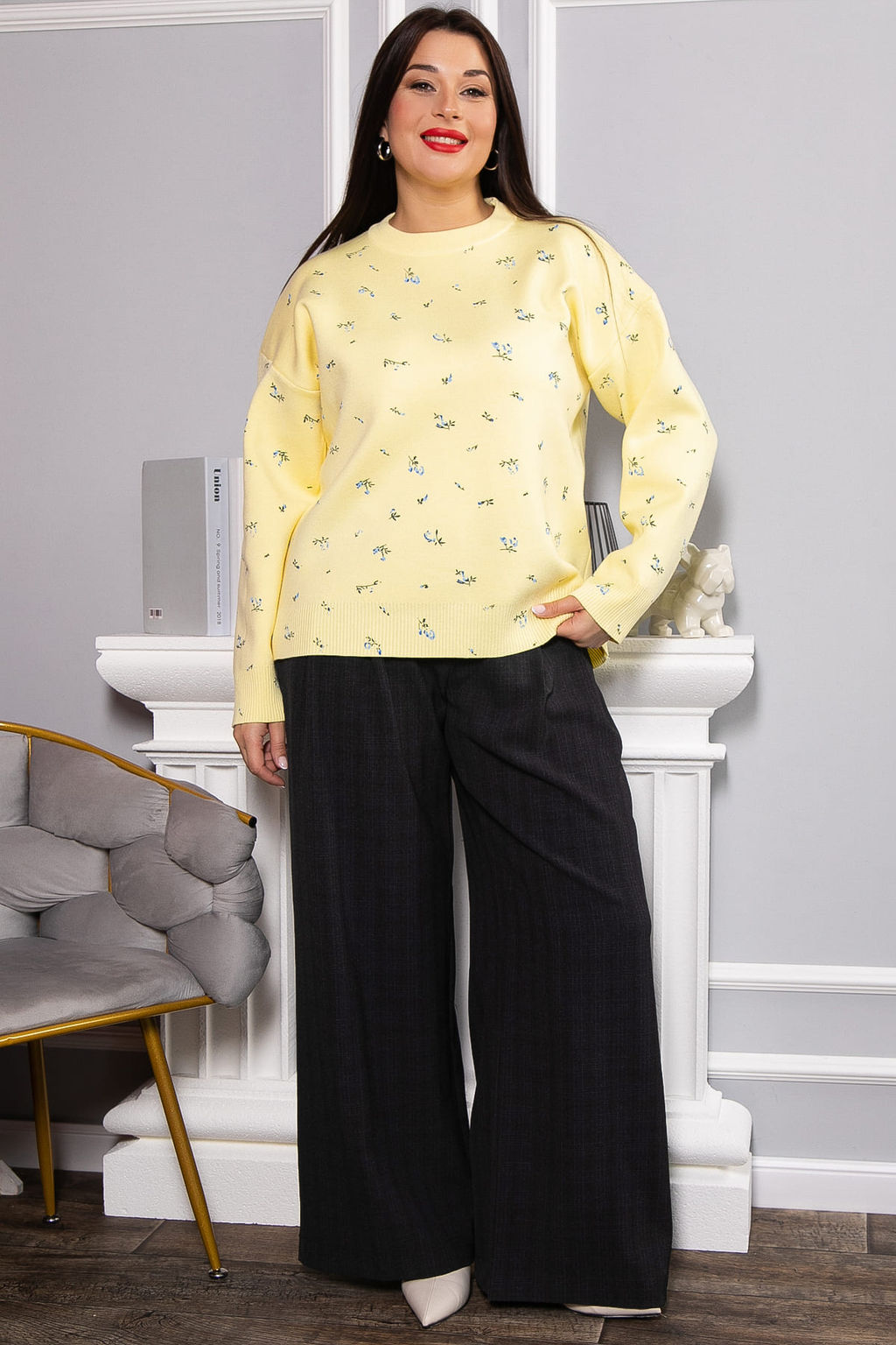 Свитер оверсайз Анита (лимонный) Б14758-1М