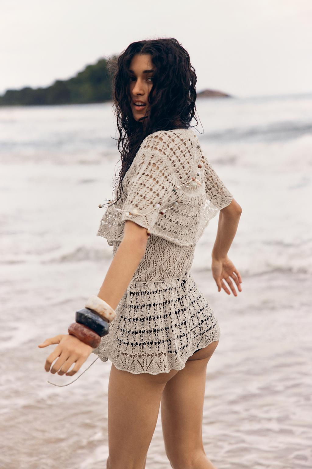 POINTELLE KNIT TOP WITH RUFFLE - Zara фото 3