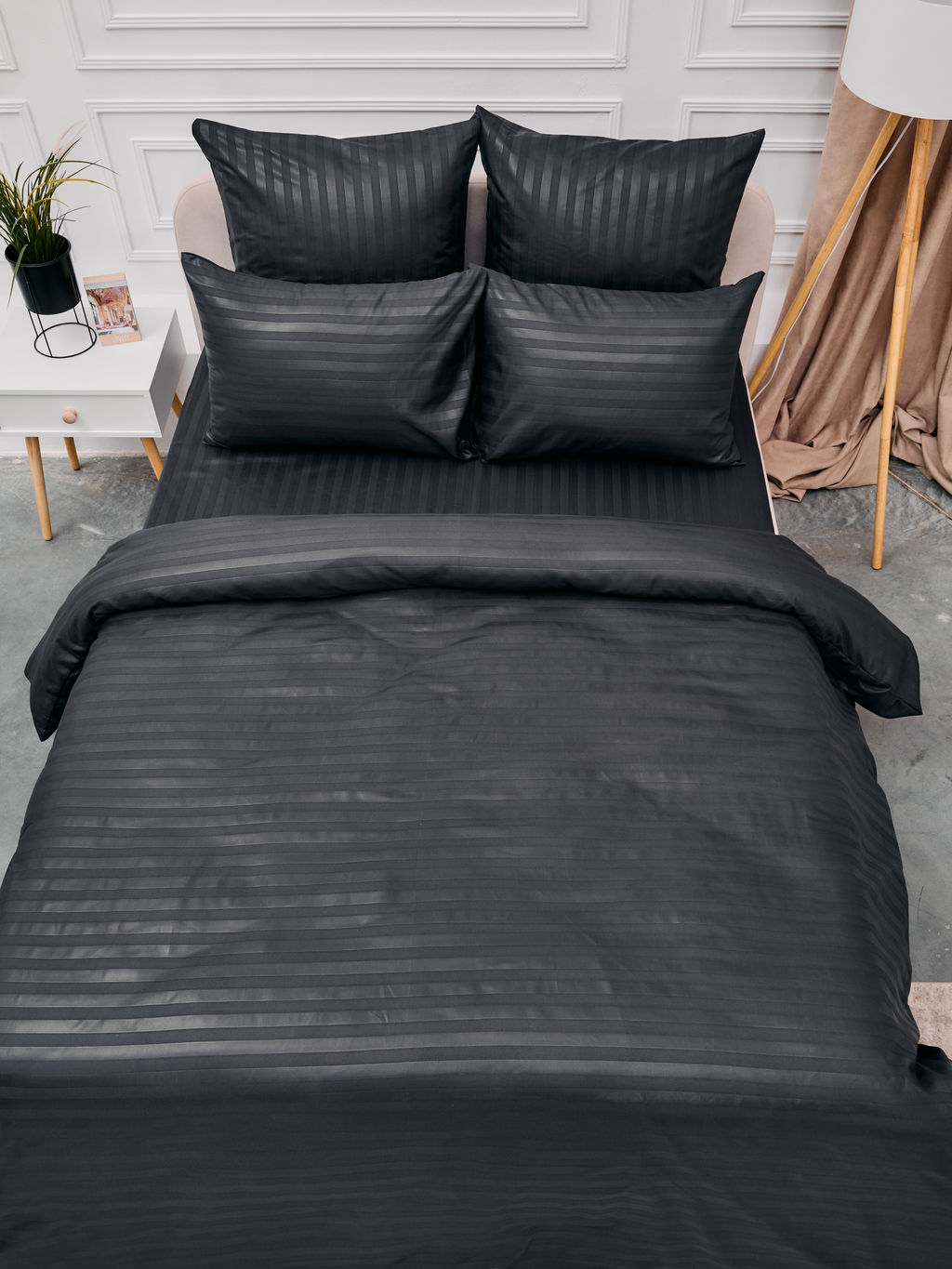 КПБ Микрофибра-Страйп - Серый Евро (нав.70х70)