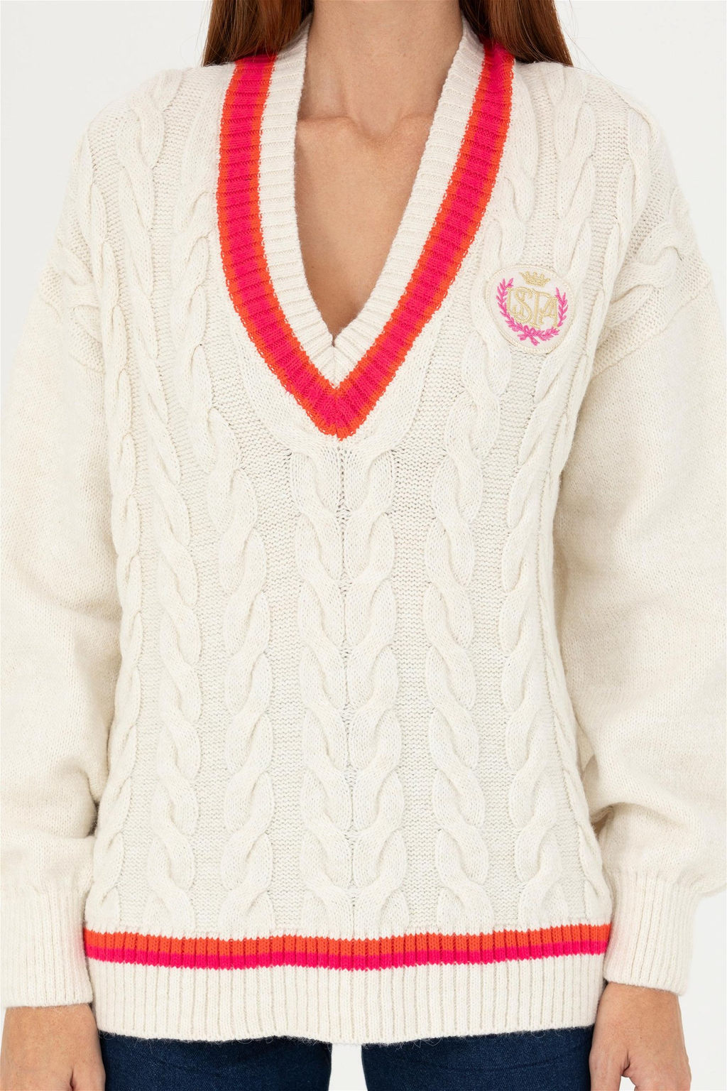 Женский кремовый свитер - U.s. polo assn фото 6