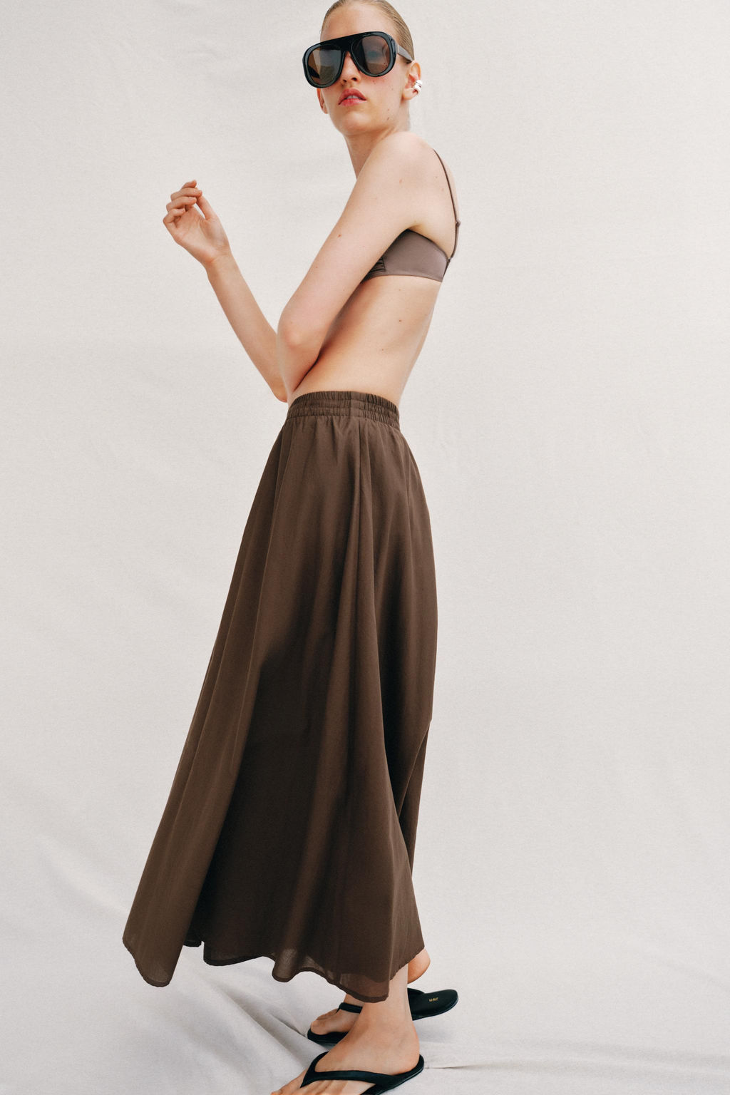 FALDA MIDI CAPA / Marr?n - Zara фото 4